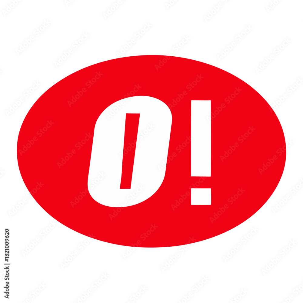 Red Oval with White Red Oval with White