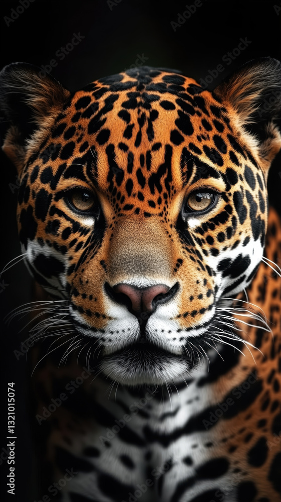 Obraz premium Captivating full body of jaguar showcasing its striking fur pattern and intense gaze