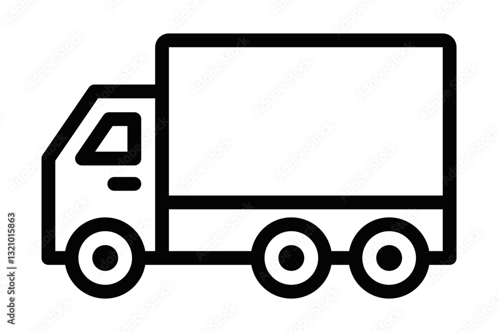 Delivery truck icon, black outline vector. Editable stroke. Delivery truck icon, black outline vector. Editable stroke.