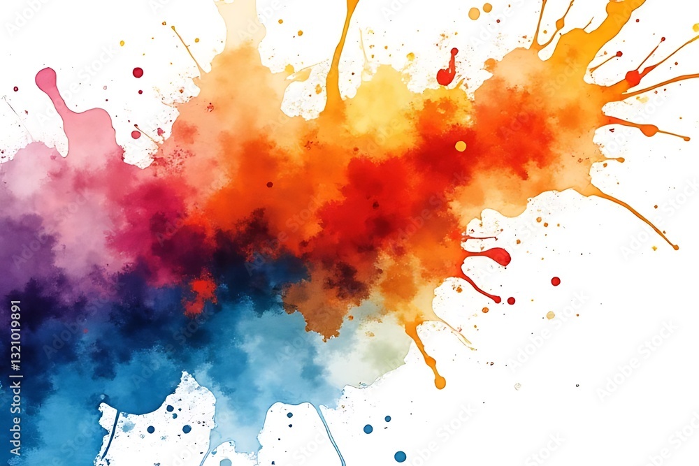 Obraz premium Explosive color splash art digital gallery abstract composition vibrant environment artistic perspective creative expression
