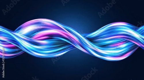 Colorful Light Waves Flowing Smoothly Against Dark Background