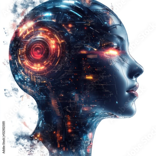 Futuristic AI transparent PNG