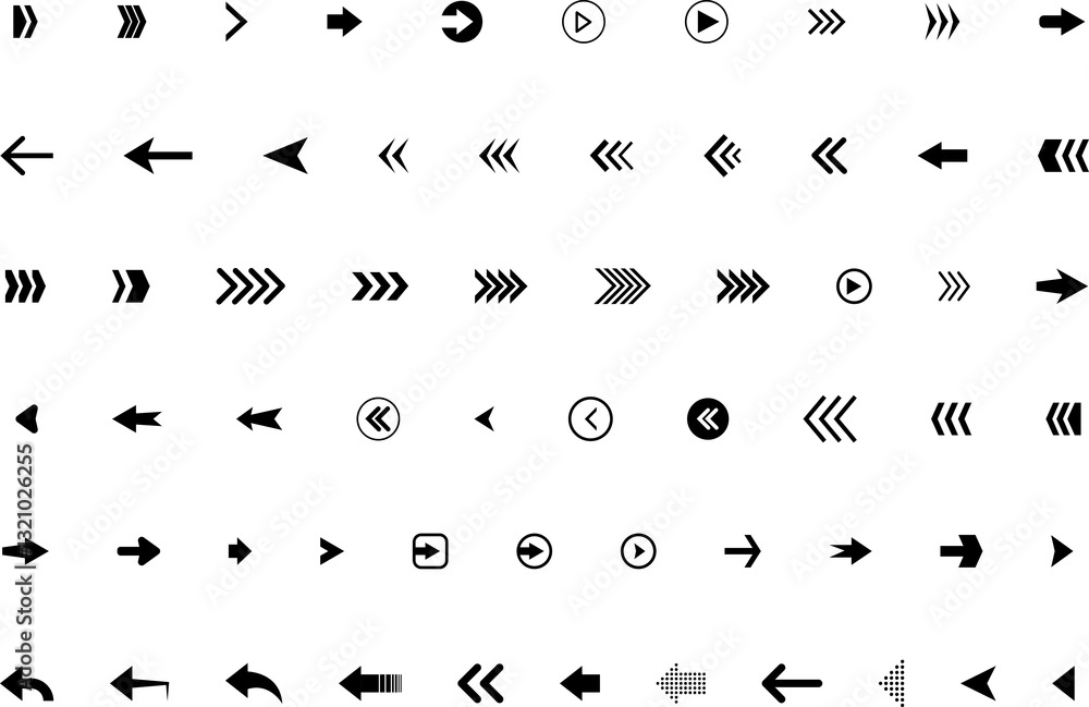 Arrow icon. Big set of vector flat arrows. arrows collection for web design, mobile apps, interface and more. Set flat different arrows isolated on white background. Arrow icon. Big set of vector flat arrows. arrows collection for web design, mobile apps, interface and more. Set flat different arrows isolated on white background.