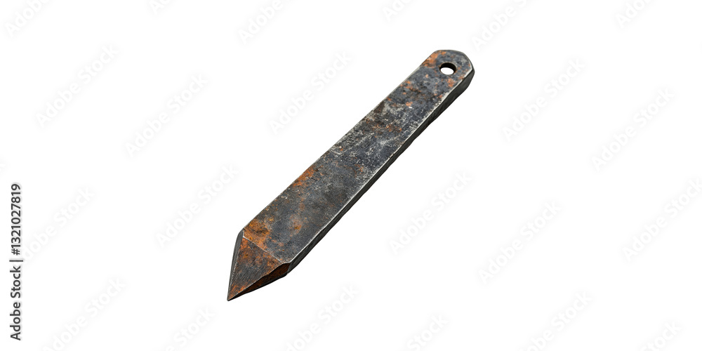 Rusty metal chisel tool isolated on transparent background Rusty metal chisel tool isolated on transparent background