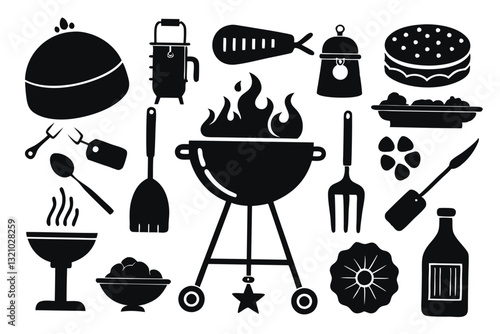 Barbecue icons vector set