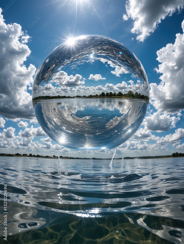 Surreal Water Sphere and Ocean Surreal Water Sphere and Ocean