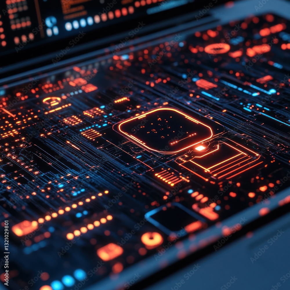 Obraz premium Interactive AI system on laptop