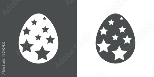 Elemento decorativo de Pascua. Huevo de Pascua con grupo de estrellas