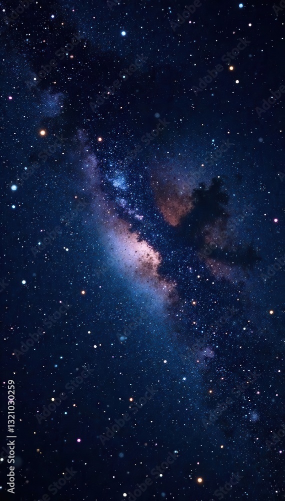 Fototapeta premium Dense constellation of stars in a deep black sky, vastness, stars