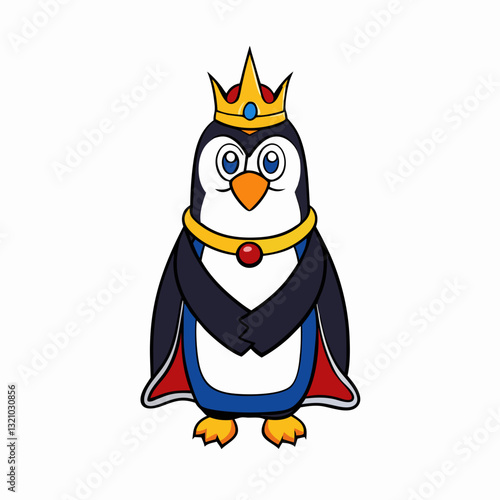 emperor penguin on white