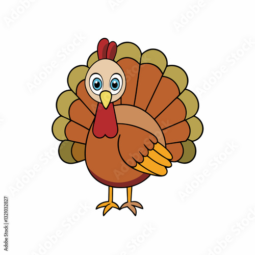 turkey cartoon waving