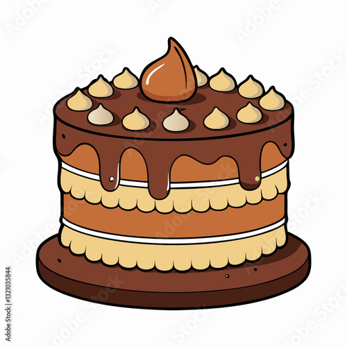 vector illustration of a cake