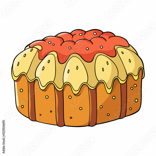 pound cake isolated on white