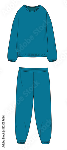 Girls elastic hem sweat flat sketch