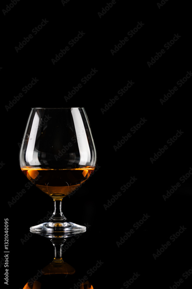 cognac on black background