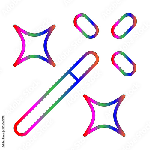 Wand line gradient icon