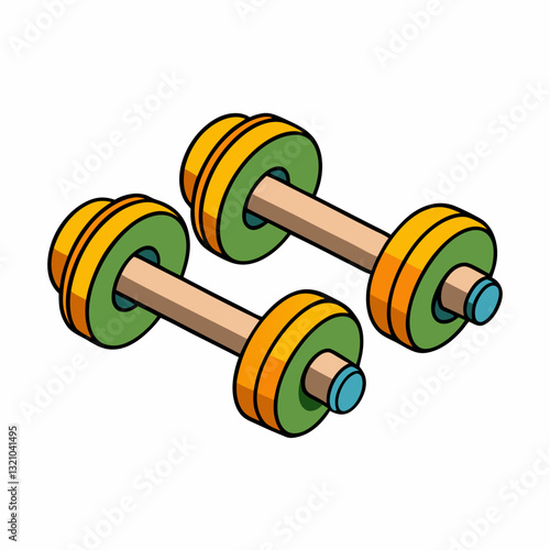 vector illustration of a dumbbells