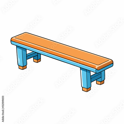 wooden bench isolated on white