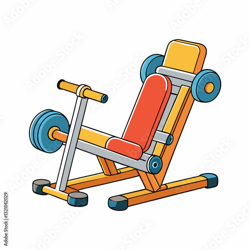 vector illustration of a leg curl machine