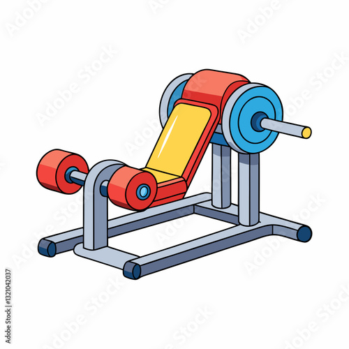 vector illustration of a leg curl machine