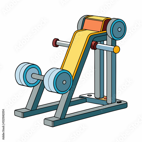 vector illustration of a leg curl machine