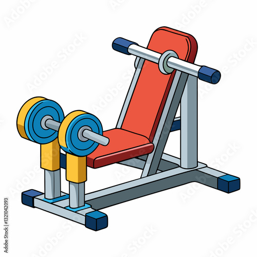 vector illustration of a leg curl machine