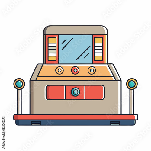 vector illustration of a pec deck machine