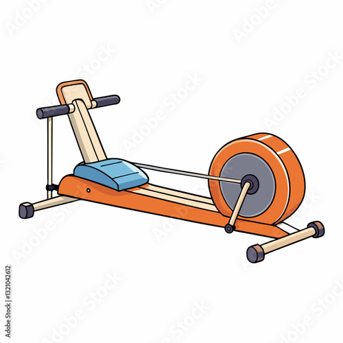 rowing machine on a white background
