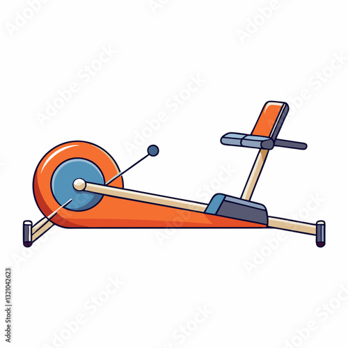 rowing machine on a white background
