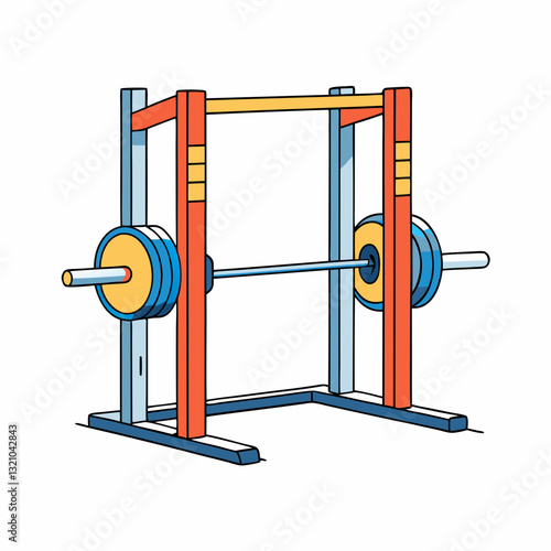 squat rack on white