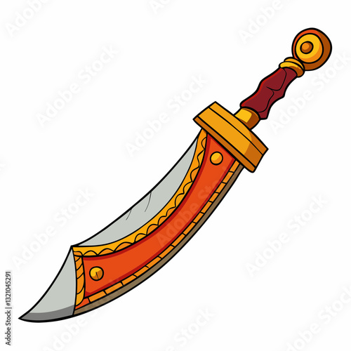 jambiya knife on white background