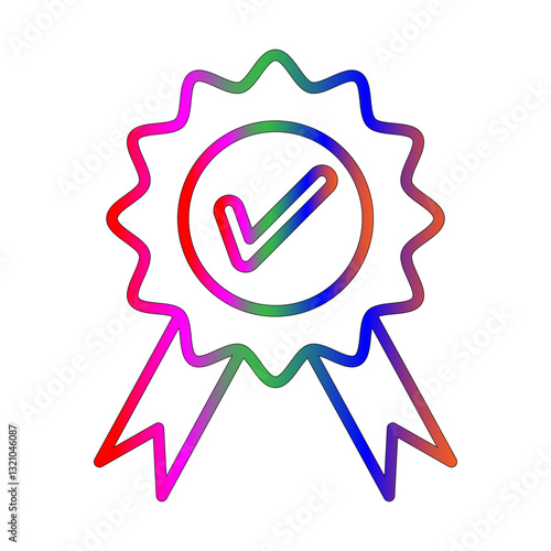 Certificte line gradient icon