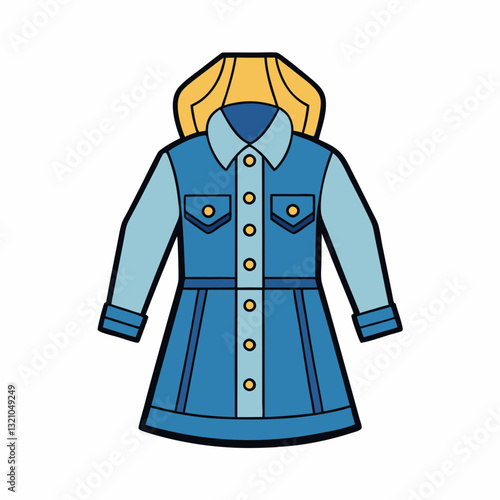 vector illustration of a fur coat