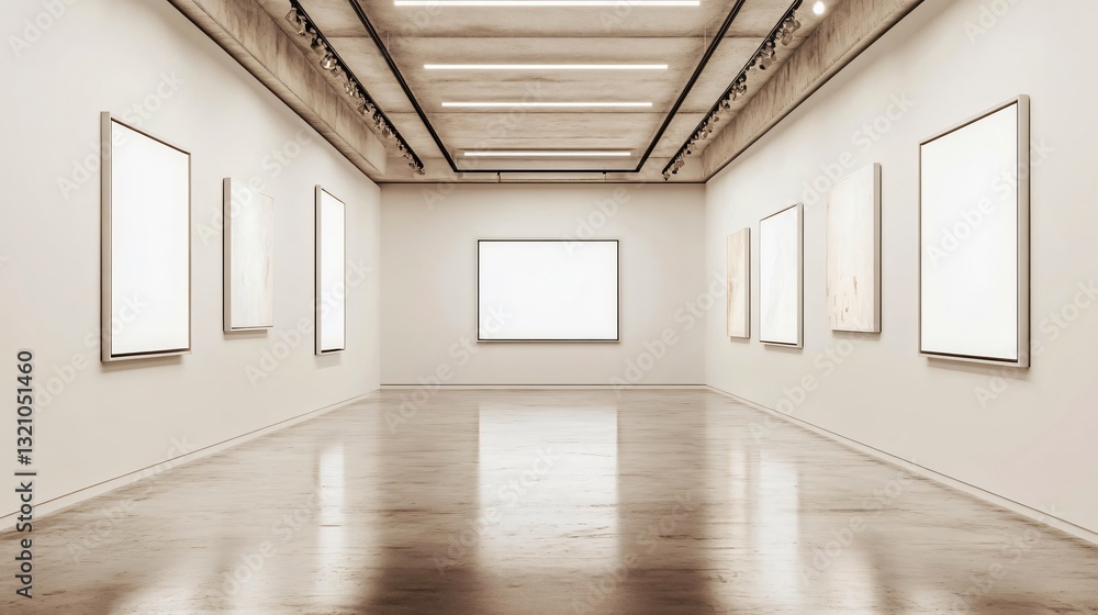 Obraz premium Professional Blank Billboard Template for Art Galleries: Display and Advertisement