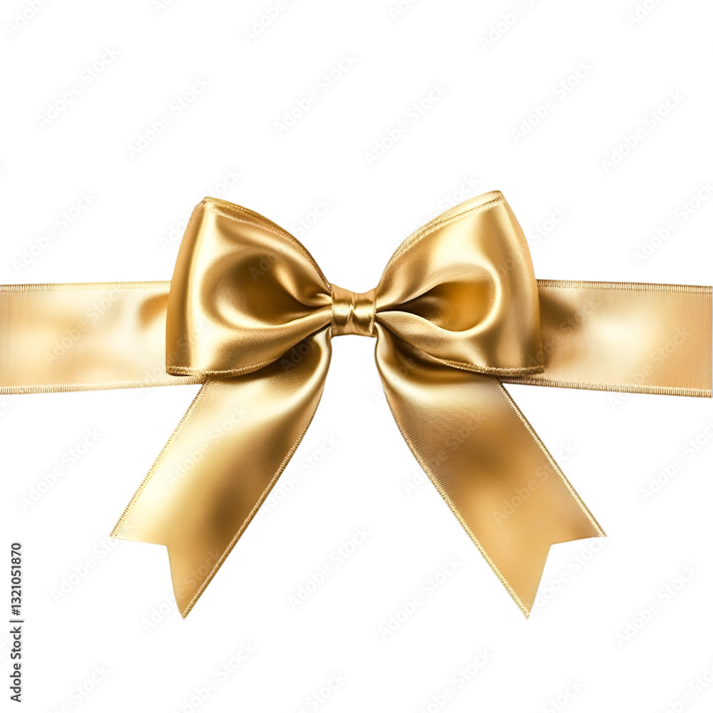 Naklejka premium Elegant Golden Bow Festive Ribbon Gift Luxury Design