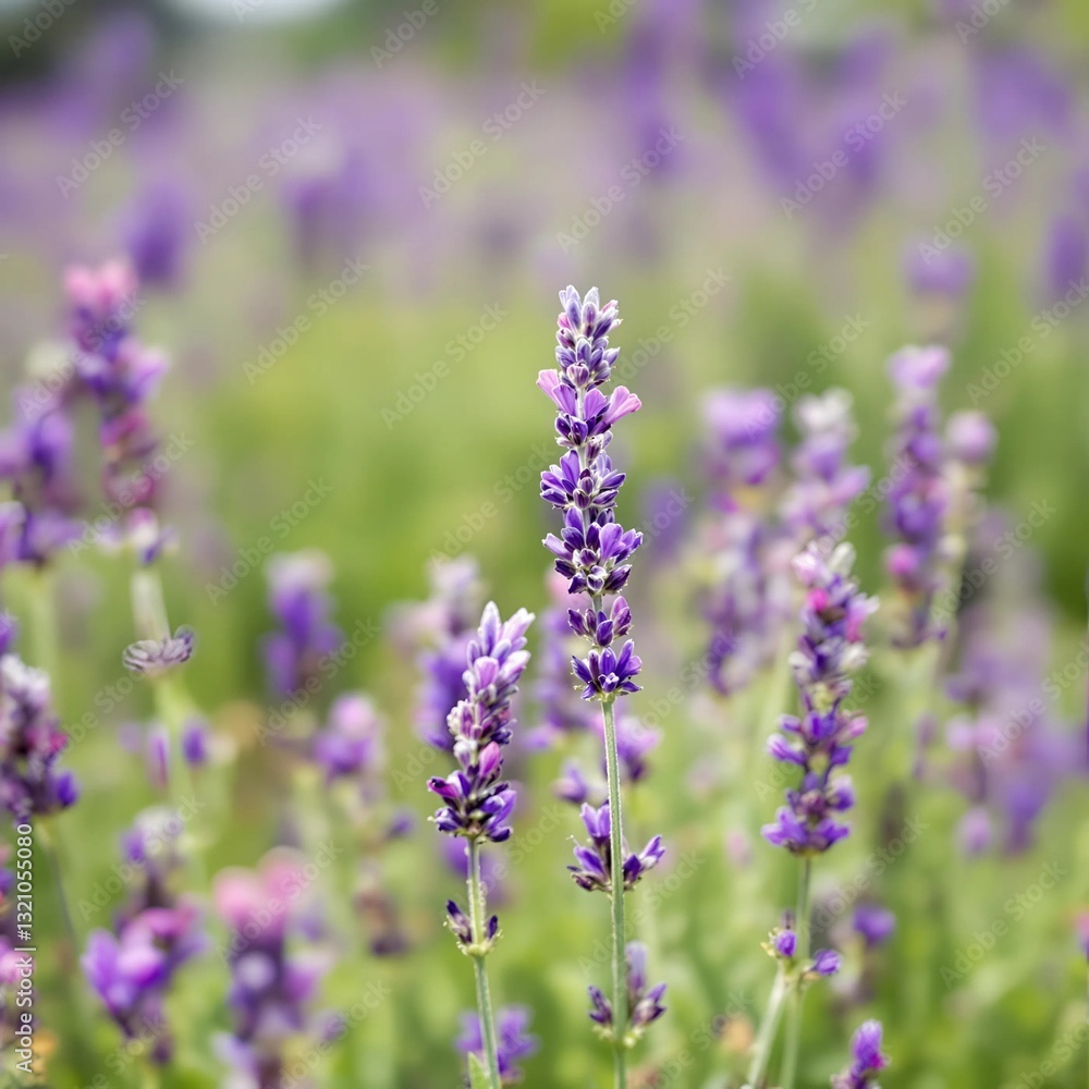 Close up of lavender flowers in green field Close up of lavender flowers in green field