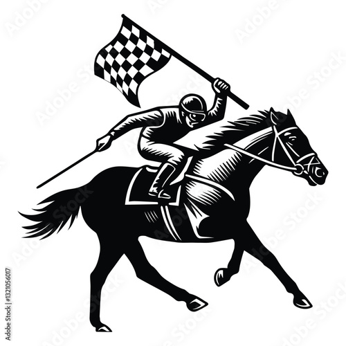Horse Racing vector illustration, Equestrian design, horseman clipart Design
