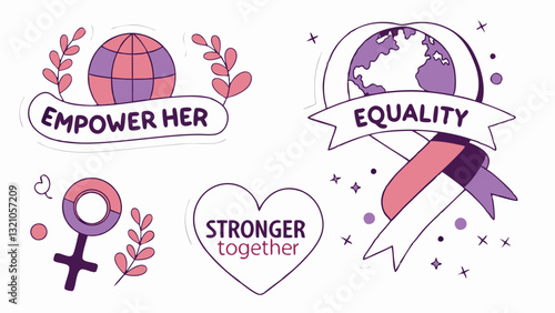 flat stickers collection for international women