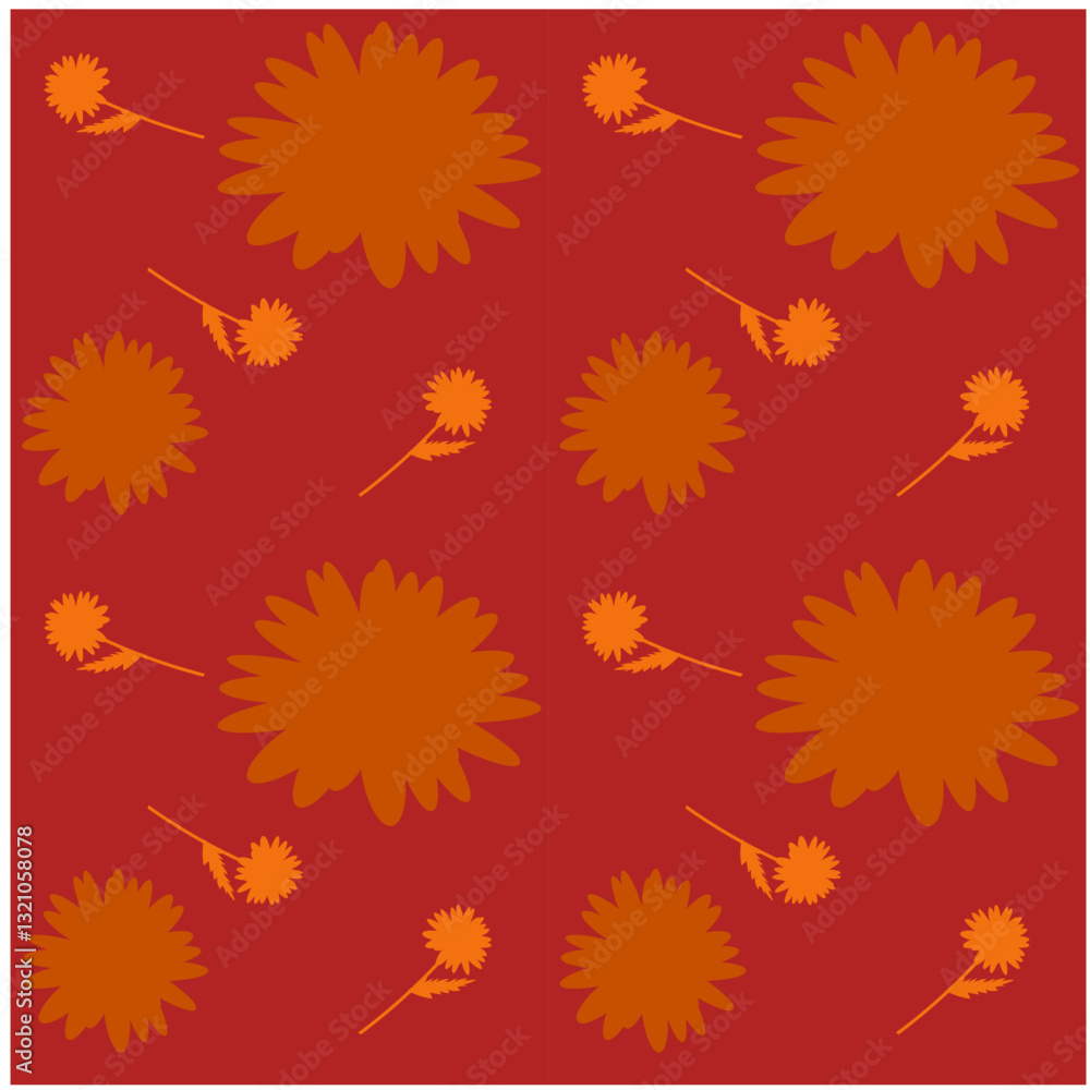 Fototapeta premium pattern red with red flowers vector