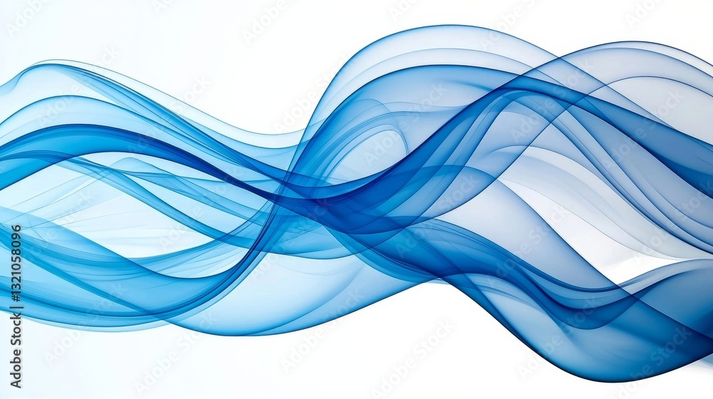 Fototapeta premium Ethereal Blue Smoke Swirling into Delicate Intricate Patterns of Light and Motion