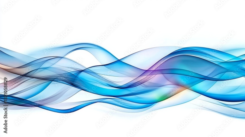 Obraz premium Soft Flowing Blue Smoke Trails Forming a Mesmerizing Network of Curves and Waves