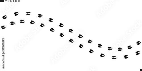 Deer footprints vector. Wild animal track