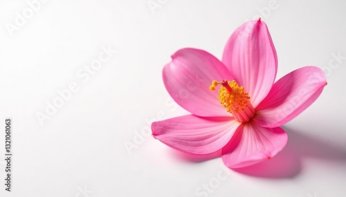 Colorful isolated petals on white background with soft pink color, flower, pure, delicate