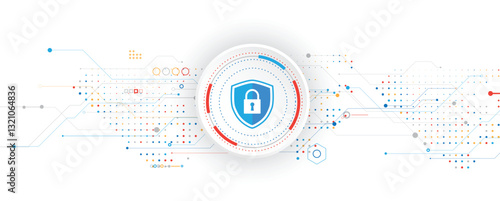 Cyber security  concept with padlock technology service