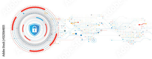 Cyber security  concept with padlock technology service
