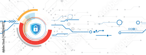 Cyber security  concept with padlock technology service