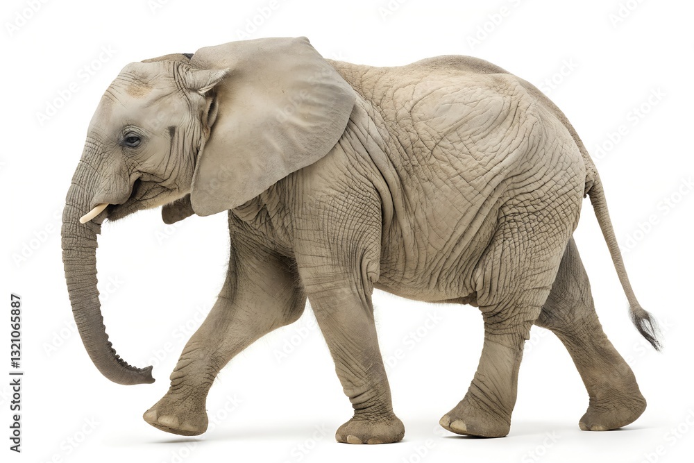 Fototapeta premium African elephant isolated on white