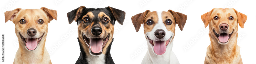 Diverse group of happy energetic and friendly dogs posing for a studio portrait shoot The canines have different breeds colors and sizes showcasing the variety and diversity of man s best friend Diverse group of happy energetic and friendly dogs posing for a studio portrait shoot The canines have different breeds colors and sizes showcasing the variety and diversity of man s best friend