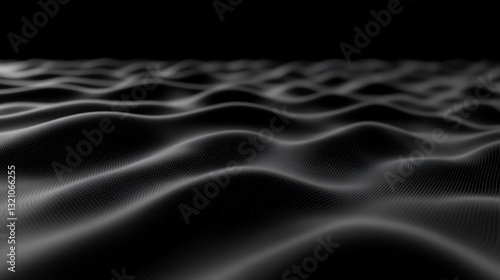 Abstract grayscale undulating landscape.  Smooth, flowing curves