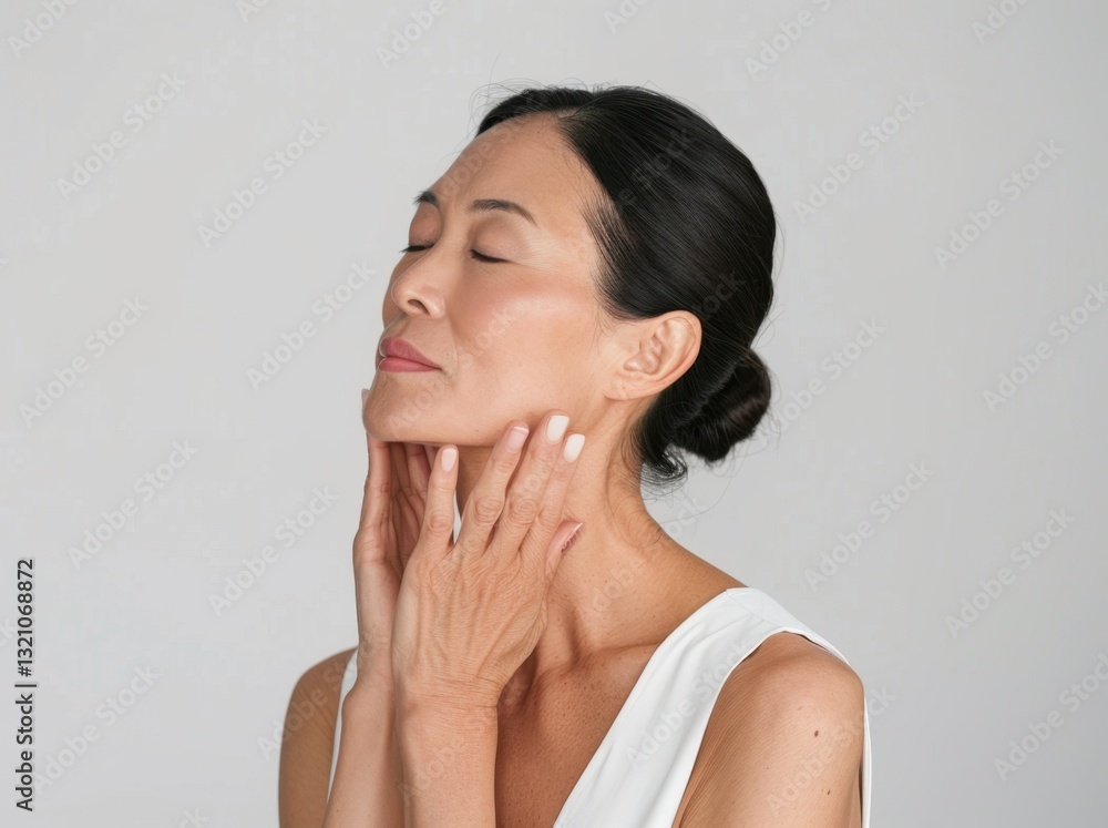 Japanese Woman in Thirties Enjoying Relaxing Massage Treatment Japanese Woman in Thirties Enjoying Relaxing Massage Treatment